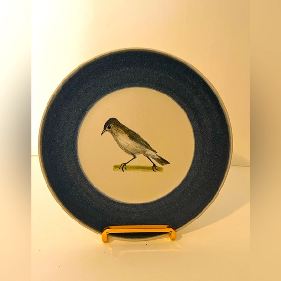 MARCEL GUILLOT POTTERY (HAND THROWN, FRANCE) BIRD - PLATE 7 7/8 BLUE BIRD - Picture 5 of 11